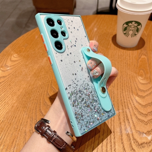 Galaxy S22 Case Galaxy S22 Plus Case Galaxy S22 Ultra case Glitter Wrist strap - Picture 4 of 5